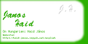 janos haid business card